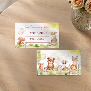 Wald-Baby-Shower-Küssen-Spiel-Verpackung Begleitkarte