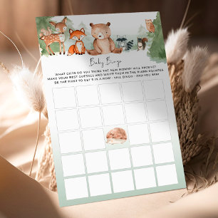 Wald-Baby-Shower-Spiel BINGO!