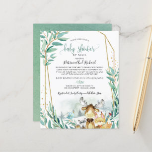 Wald-Babyparty-Einladung per Post zum kleinen Prei