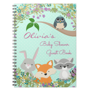 Wald-Babyparty-Gästebuch und Geschenkbuch Notizblock