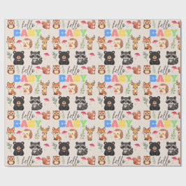 Wald-Babyparty Geschenkpapier