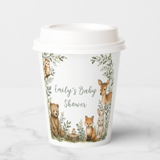 Wald-Babyparty-Papierbecher Pappbecher (Vorderseite)