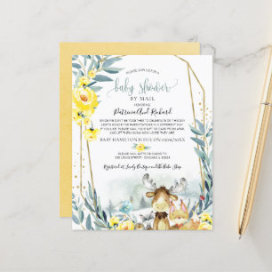 Wald-Babyparty-per-Paket Budget-Einladung