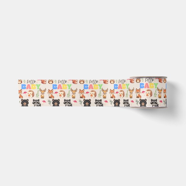Wald-Babyparty Satinband (Vorderseite)