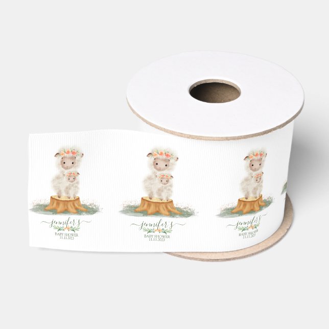 Wald-Babyshower-Pakete Schafe Ripsband (Spule)