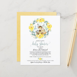 Wald-Babyshower-per-Paket Budget-Einladung