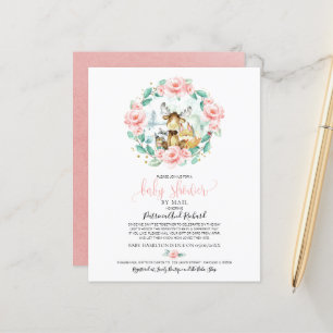 Wald-Babyshower-per-Paket Budget-Einladung