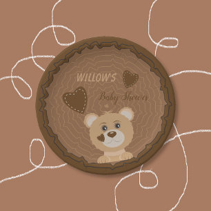 Wald-Bär-Baby-Party Braune Papierplatten Pappteller
