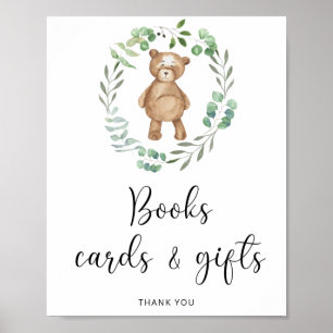 Wald-Bär-Bücher-Karten-und Geschenke-Plakat Poster