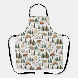 Wald-Bär & Forellen-Muster | Wald-Wildtier-Pi Schürze
