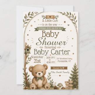 Wald-Bären-Baby-Party-Einladung Einladung
