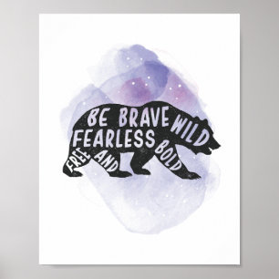 Wald-Bärenliebhaber-Silhouette  Poster