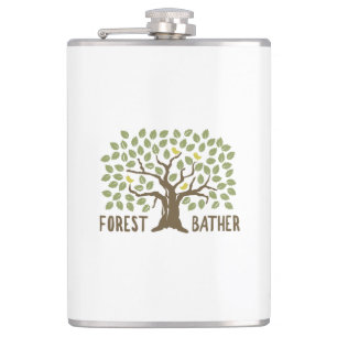 Wald Bather Birds Flachmann