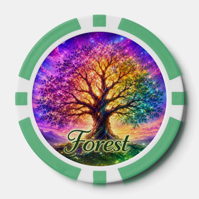 Wald Baum des Lebens  Pokerchips (Vorderseite)