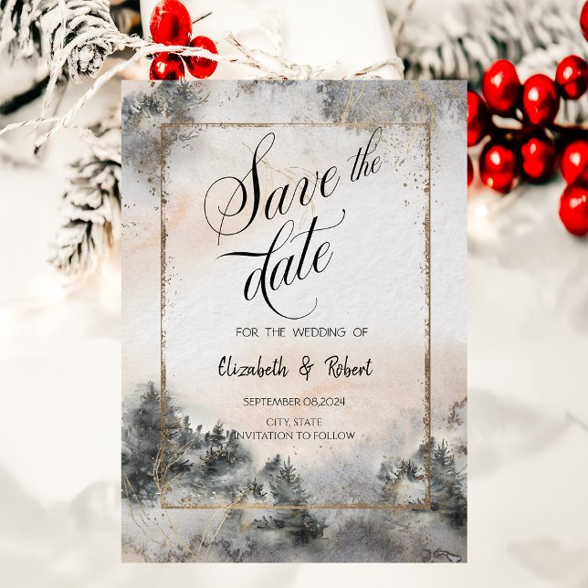 Wald Baum Landschaft Hochzeit Save The Date (Von Creator hochgeladen)