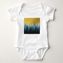 Wald Bäume Goldene Landschaft Baby Strampler