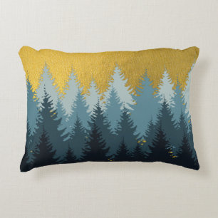 Wald Bäume Goldene Landschaft Dekokissen