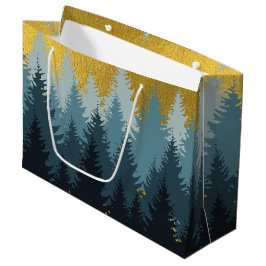 Wald Bäume Goldene Landschaft Große Geschenktüte