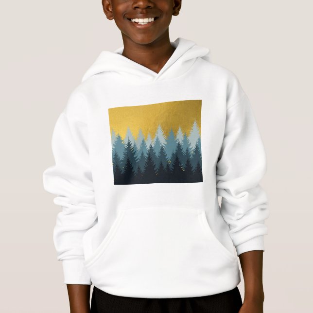 Wald Bäume Goldene Landschaft Hoodie (Vorderseite)