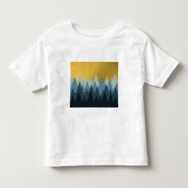 Wald Bäume Goldene Landschaft Kleinkind T-shirt (Vorderseite)