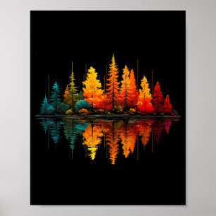 Wald Bäume See Reflexion Wildtiere Outdoor Poster
