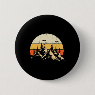 Wald Bäume Wildtiere Tier Retro Outdoor Natur Button