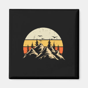 Wald Bäume Wildtiere Tier Retro Outdoor Natur Magnet