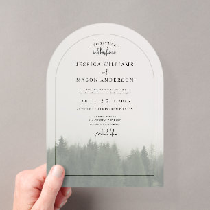Wald-Berg-Acryl-Hochzeitseinladung Acryleinladungen