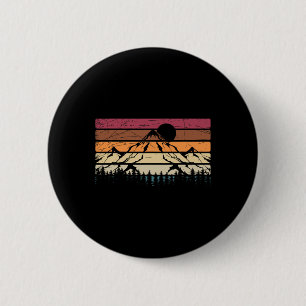 Wald Berg Outdoor Natur Wildtiere Bäume Retro Button