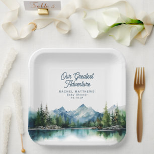 Wald Berg Rustikale Erlebnisdusche Pappteller