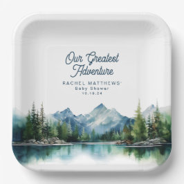 Wald Berg Rustikale Erlebnisdusche Pappteller