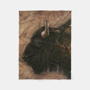 Wald Bison Büffel Fleecedecke