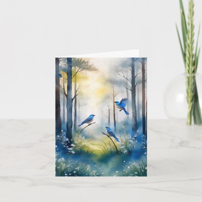 Wald Blaumeisen Szenischer Wald (Vorderseite)