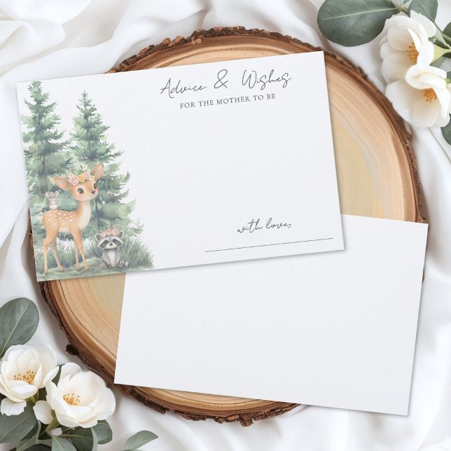 Wald Boho Baby Shower Beratungskarte (Woodland Boho Baby Shower Advice Card)