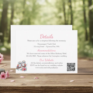 Wald Boho Rustikale Eulen Hochzeitsdetails Begleitkarte