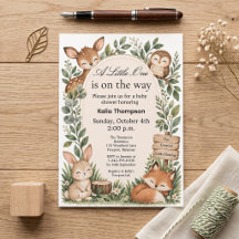 Wald Boho Tiere Baby Shower Einladung