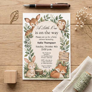 Wald Boho Tiere Baby Shower Einladung