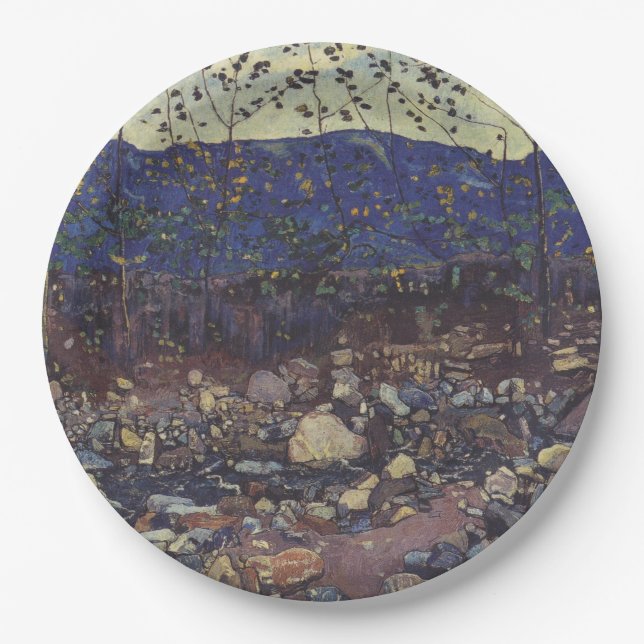 Wald Brook bei Leissigen, Schweiz (Landschaft) Pappteller (Vorderseite)