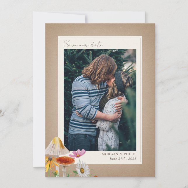 Wald Cardstock Hochzeitssemble Foto Save The Date (Vorderseite)