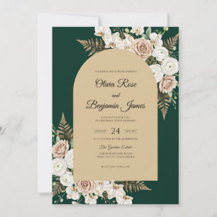 Wald Champagner Farn Hochzeit Einladung