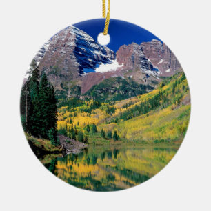 Wald Colorado Park-kastanienbrauner Bell White Keramikornament