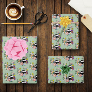 Wald Dachsbad Wildblumen Pilze Salbeigrün Geschenkpapier Set