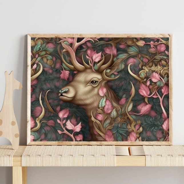 Wald Dee rosa verstecktes Tier | Hirschwand Poster (Von Creator hochgeladen)
