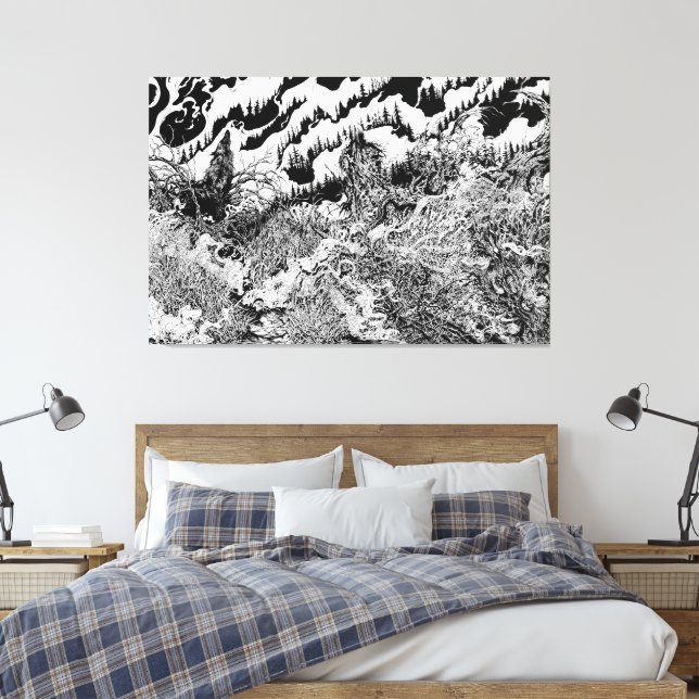 Wald der Schattenfliese Leinwanddruck (Insitu (Schlafzimmer))