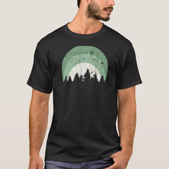 Wald der Silhouette des Evergreen Tree T-Shirt (Vorderseite)