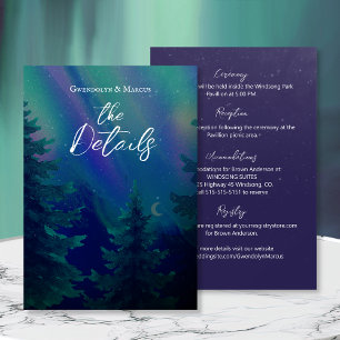 Wald-Details-Umschlagkarte Nordlichter RSVP Karte