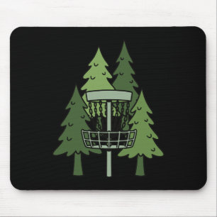 Wald Disc Golf Skizze Lustige Disc Golfing Szene Mousepad