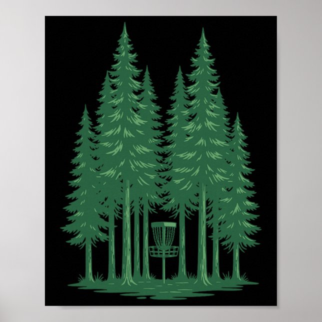 Wald-Disc-Golf-Szene Für Disc  Poster (Vorne)