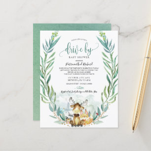 Wald Drive By Baby Shower Budget Einladung