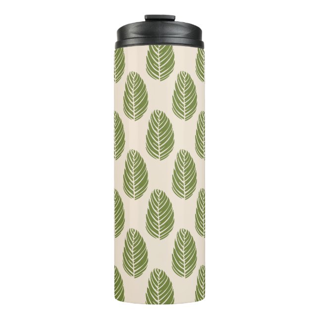 Wald Echo Weicher Sand Olivgrün Thermosbecher (Vorderseite)